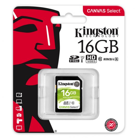 Kingston Canvas Select SDHC 16GB UHS-1 U3 V30