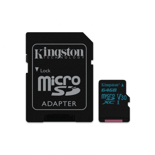 Tarjeta de Memoria Kingston Canvas Go! MicroSDXC 64GB UHS-1 Clase 10 V30
