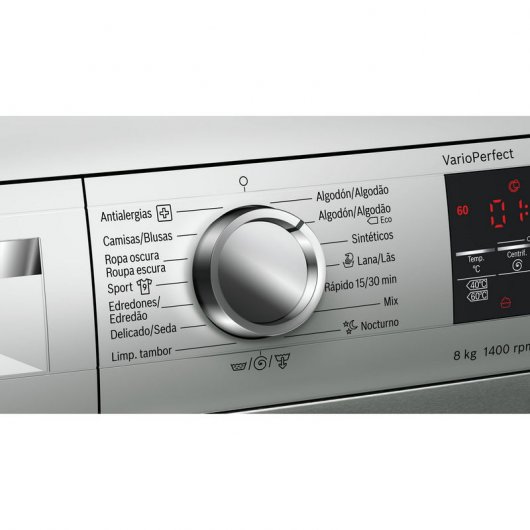 Bosch WUQ2848XES Lavadora de Carga Frontal 8Kg A+++ Acero Inoxidable
