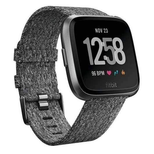 Fitbit Versa Bluetooth NFC GPS 34mm LCD Gris Aluminium Étanche 50m Pulsomètre SpO2