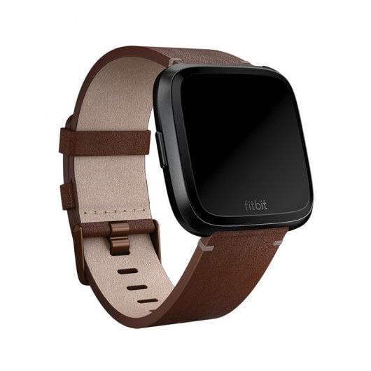 Fitbit Horween Bracelete de Couro Cognac Pequena para Versa