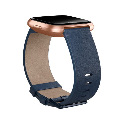 Fitbit Horween Correa de Cuero Azul Grande para Versa