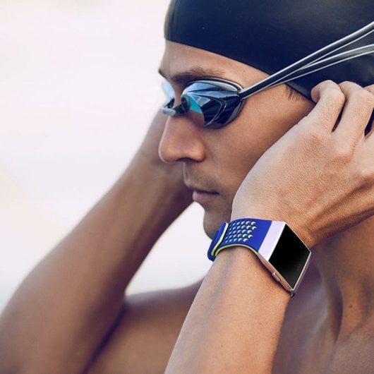 Fitbit Correa Sport Perforada Azul/Amarilla Pequeña para Ionic
