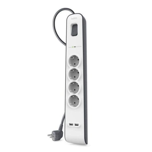 Steckdosenleiste Belkin BSV401VF2M 4 Steckplätze mit Schutz 2 USB-A 2 m Kabellänge