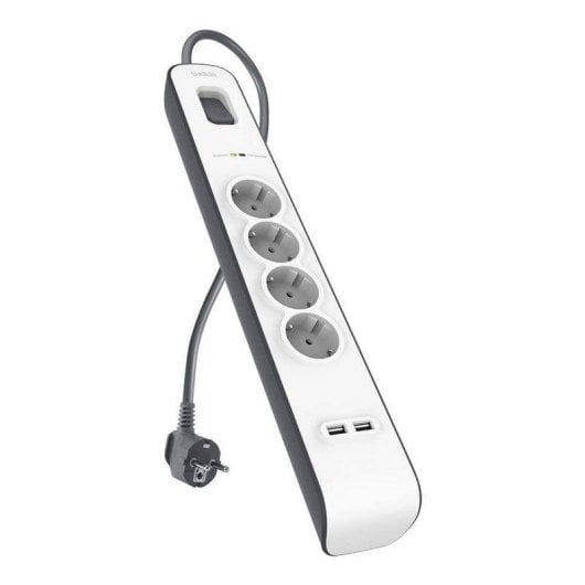 Steckdosenleiste Belkin BSV401VF2M 4 Steckplätze mit Schutz 2 USB-A 2 m Kabellänge