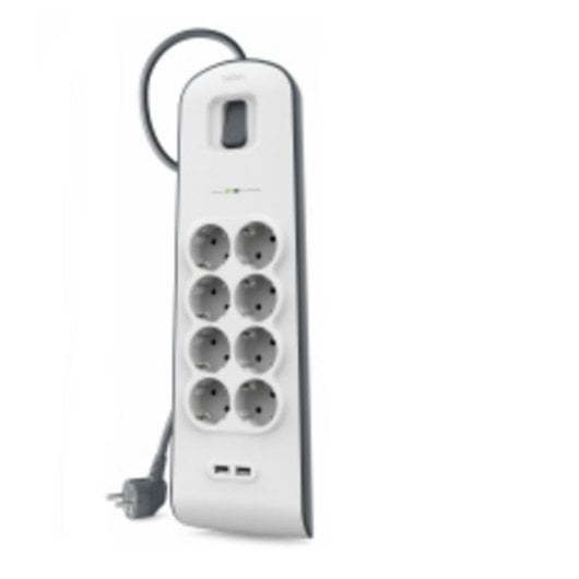 Multiprise Belkin BSV804VF2M 8 Prises 2 USB-A avec Protection et Interrupteur