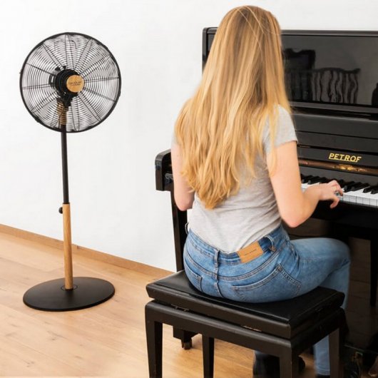 Cecotec ForceSilence 560 Woodstyle Ventilador de Pie Oscilante
