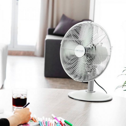 Cecotec ForceSilence 570 Steeldesk Ventilador de Sobremesa Oscilante