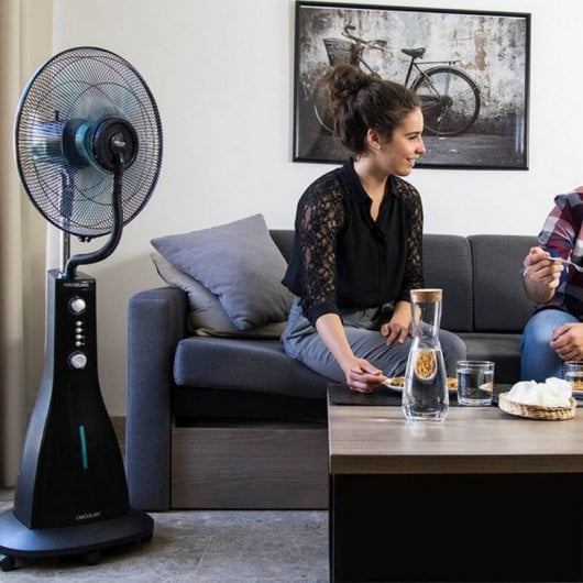 Cecotec ForceSilence 590 Freshessence Ventilador con Nebulizador 3L Negro