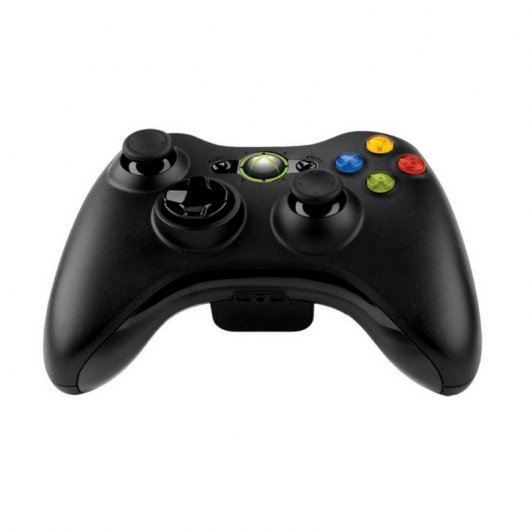 Pack Microsoft Xbox 360 Wireless Controller Negro +  Dos Baterías Prif para Mando de Xbox 360