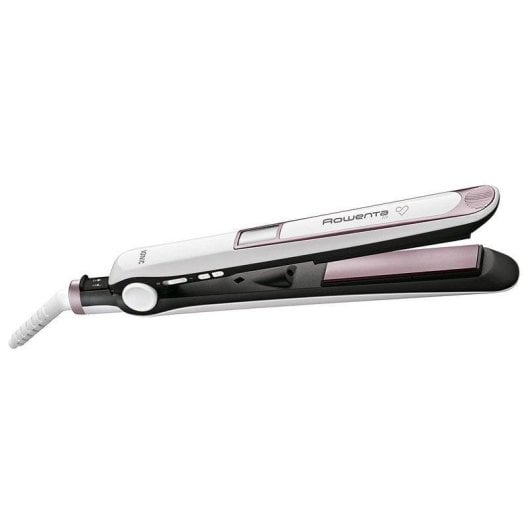 Prancha de Cabelo Queratina Rowenta Premium Care 7/7 SF7460 200ºC 4 Definições Iónica LED Rosa/Branco