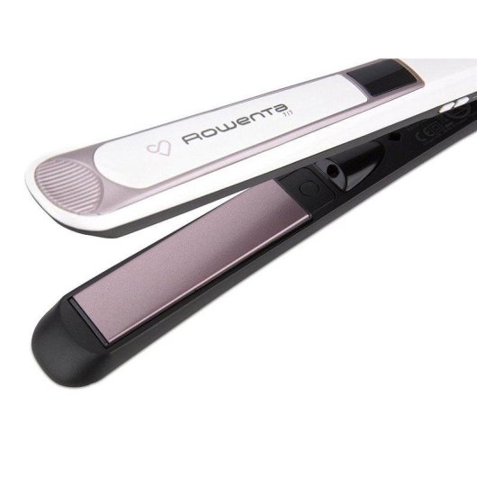 Prancha de Cabelo Queratina Rowenta Premium Care 7/7 SF7460 200ºC 4 Definições Iónica LED Rosa/Branco