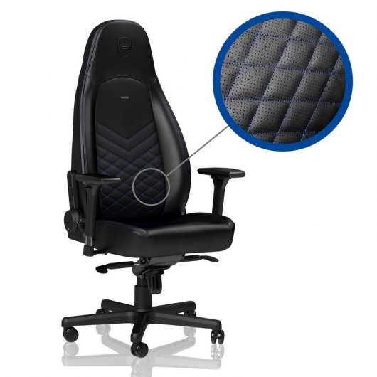 Noblechairs Icon Chaise rembourrée Noir/Bleu