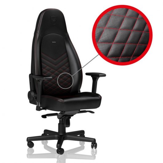 Noblechairs Icon Chaise rembourrée Noir/Rouge