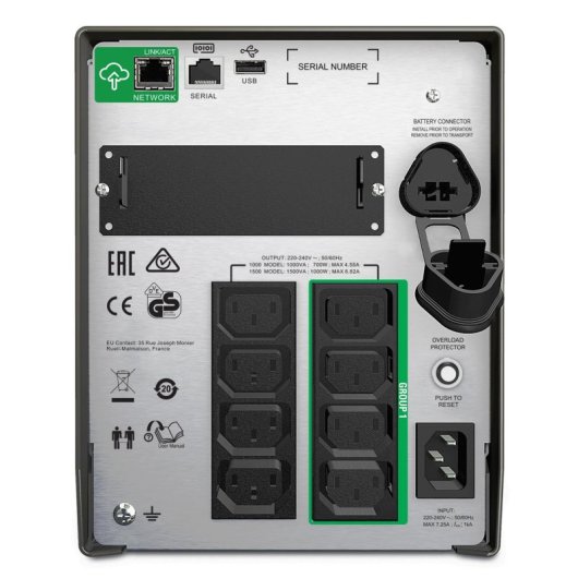 SAI APC SMT1000IC Smart-UPS 1000VA 700W LCD 10 salidas Mini Tower USB Red