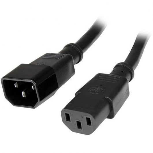 StarTech.com Cavo Prolunga di Alimentazione da 1m, Prolunga Elettrica AC per Computer/Stampante/Monitor da C14 a C13, 10A-125V, 18AWG, Omologato UL