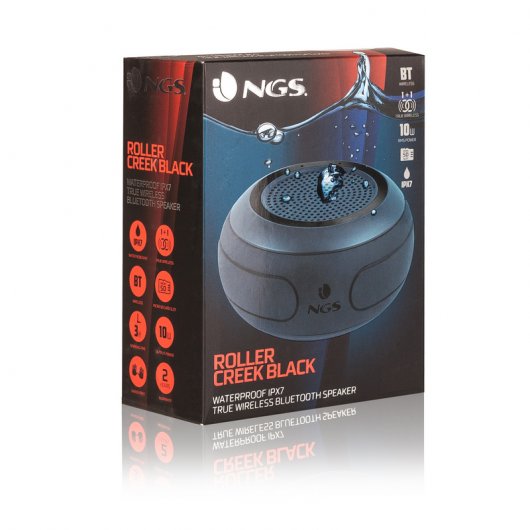 NGS Roller Creek Altavoz Bluetooth Resistente al Agua Negro