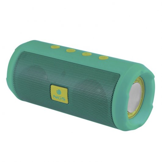 Altavoz Ngs Roller tumbler 6w fm usb 1200mah verde menta bluetooth mint con sd radio manos libres y batería de microsd