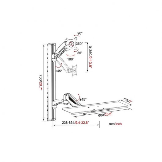 Digitus DA-90354 Soporte de Pared y Teclado hasta 27"