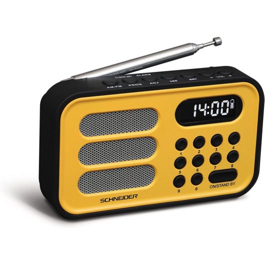 Schneider Handy Mini Rádio Digital Amarelo