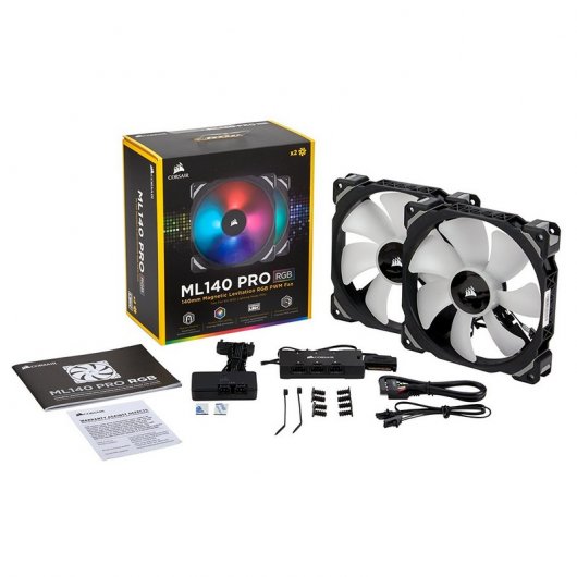 Ventilateur à lévitation magnétique Corsair ML140 PRO RGB 2x
