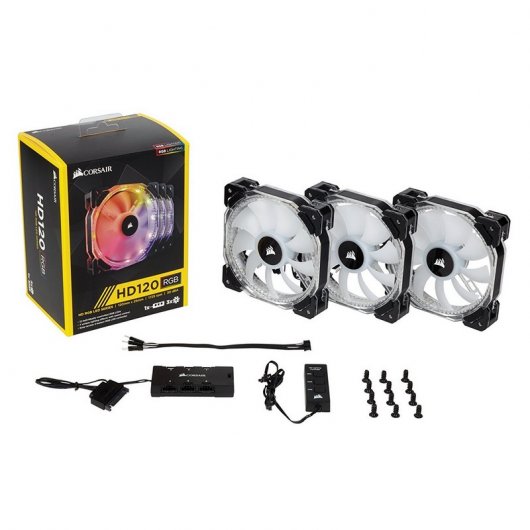 Corsair HD Series HD120 RGB LED Pack 3x Ventilador 120mm + Controlador