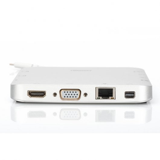 Digitus Dockstation USB-C para HDMI/Mini DisplayPort/VGA/USB 3.0/Jack/RJ-45/Micro SD/SDHC/SDXC/MMC
