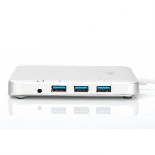Digitus Dockstation USB-C para HDMI/Mini DisplayPort/VGA/USB 3.0/Jack/RJ-45/Micro SD/SDHC/SDXC/MMC