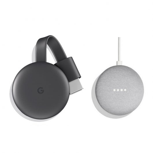 Google Chromecast + Google Home Mini Altavoz Inteligente y Asistente Gris