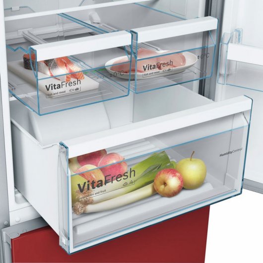 Bosch Serie 4 KVN39IR3B Frigorífico Combi No Frost A++ Rojo