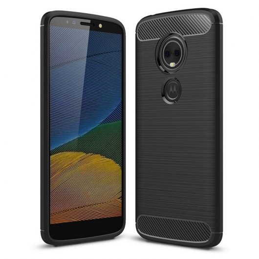 German Tech Elite Carbon Funda Negra para Motorola Moto E5 Plus