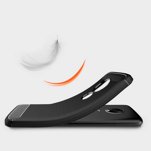 German Tech Elite Carbon Funda Negra para Motorola Moto E5 Plus