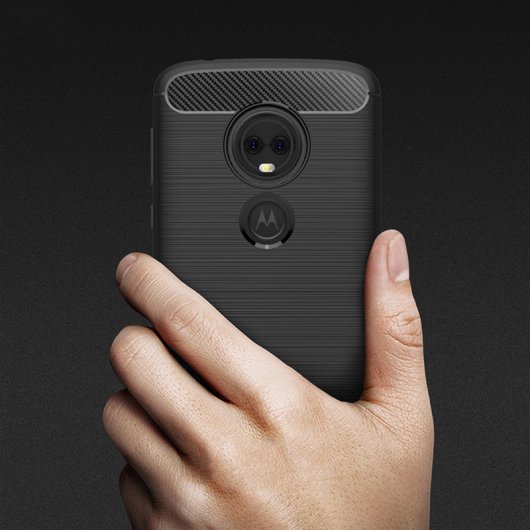 German Tech Elite Carbon Funda Negra para Motorola Moto E5 Plus
