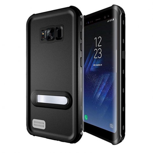 Ksix Aqua Case Funda WaterProof Negra con Soporte para Galaxy S8 Plus