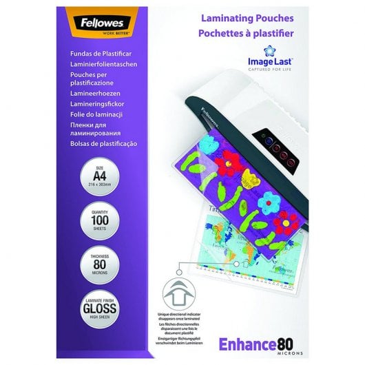 Fellowes Fundas de Plastificar A4 Brillo 100 Unidades