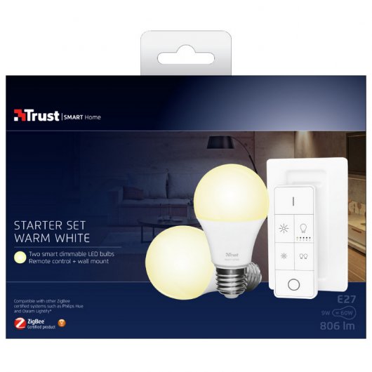 Trust Zigbee Set 2 bombillas LED + Control Remoto ZLED-2709R