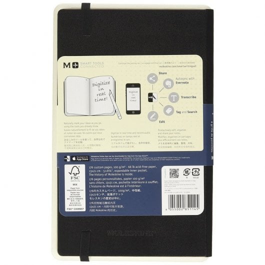 Moleskine Paper Tablet Cuaderno para Bolígrafo Digital 176 hojas Negro