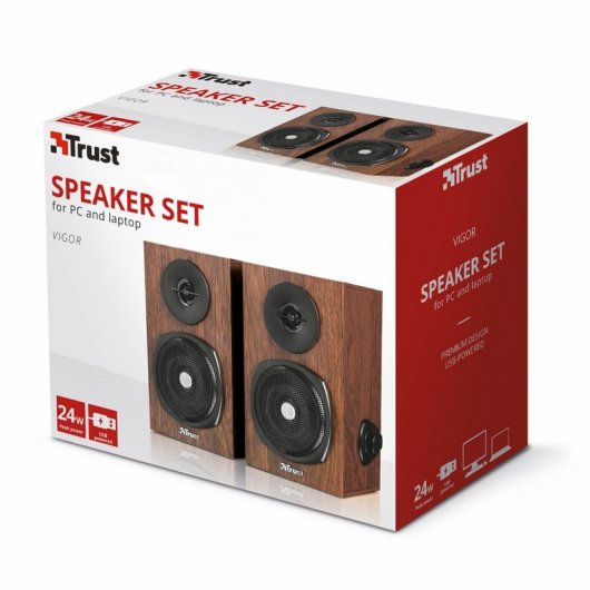 Trust Vigor Altavoces 2.0 12W Madera