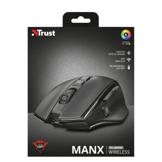 Trust GXT 140 Manx Ratón Gaming Inalámbrico Recargable