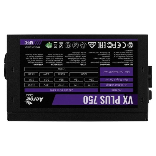 Netzteil Aerocool 750W VX PLUS ATX Non-Modular Schwarz 12 cm Lüfter