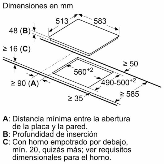 Balay 3EB715XR Placa Vitroceramica 3 Zonas Negro con Marco de Acero Inoxidable