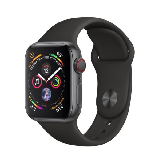 Apple Watch Series 4 GPS + Cellular 40mm Aluminio Gris Espacial con Correa Deportiva Negra