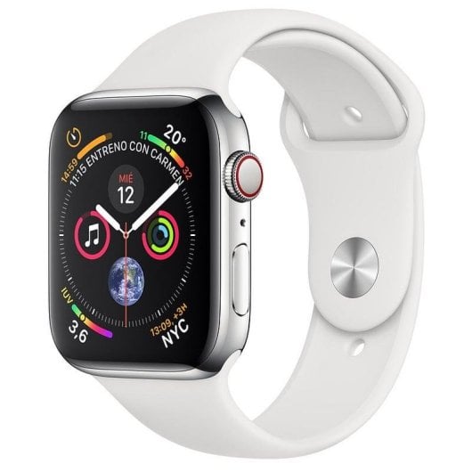 Apple Watch Series 4 GPS + Cellular 40mm OLED Acier Inoxydable Argent Blanc S/L Etanche 4G Pulsomètre