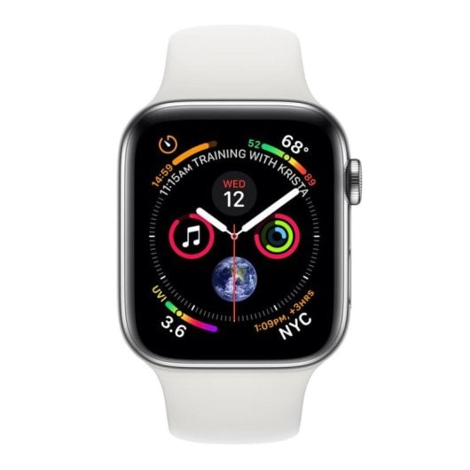 Apple Watch Series 4 GPS + Cellular 40mm OLED Acier Inoxydable Argent Blanc S/L Etanche 4G Pulsomètre