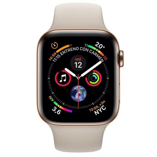 Apple Watch Series 4 GPS + Cellular 40mm Acero Inoxidable Dorado con Correa Deportiva Piedra