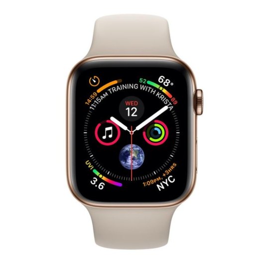 Apple Watch Series 4 GPS + Cellular 40mm Acero Inoxidable Dorado con Correa Deportiva Piedra