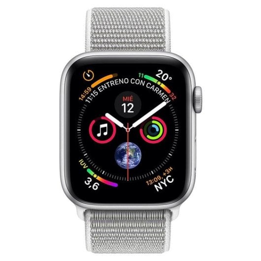 Apple Watch Series 4 GPS + Cellular 44mm OLED Alumínio Prateado com Pulseira Loop Cinza Tamanho Único Resistente à Água 50m
