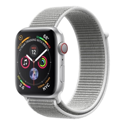 Apple Watch Series 4 GPS + Cellular 44mm OLED Alumínio Prateado com Pulseira Loop Cinza Tamanho Único Resistente à Água 50m