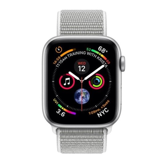 Apple Watch Series 4 GPS + Cellular 44mm OLED Alumínio Prateado com Pulseira Loop Cinza Tamanho Único Resistente à Água 50m