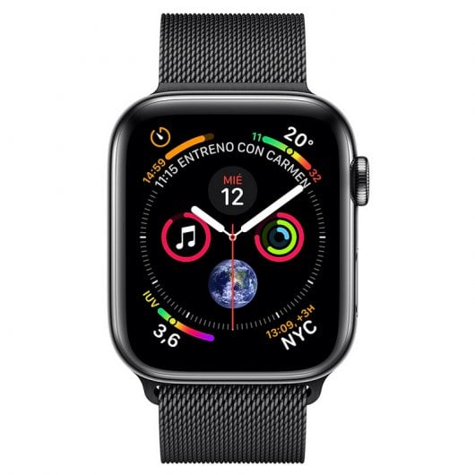 Apple Watch Series 4 GPS + Cellular 44mm Acero Inoxidable Negro Espacial con Correa Milanese Negra